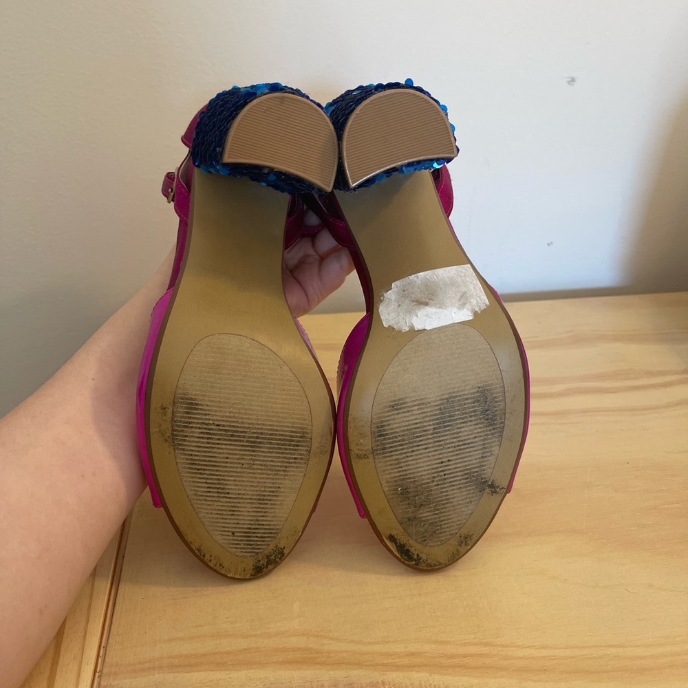 Betsey Johnson Pink Sequin Heel Sandals - Picture 4 of 4